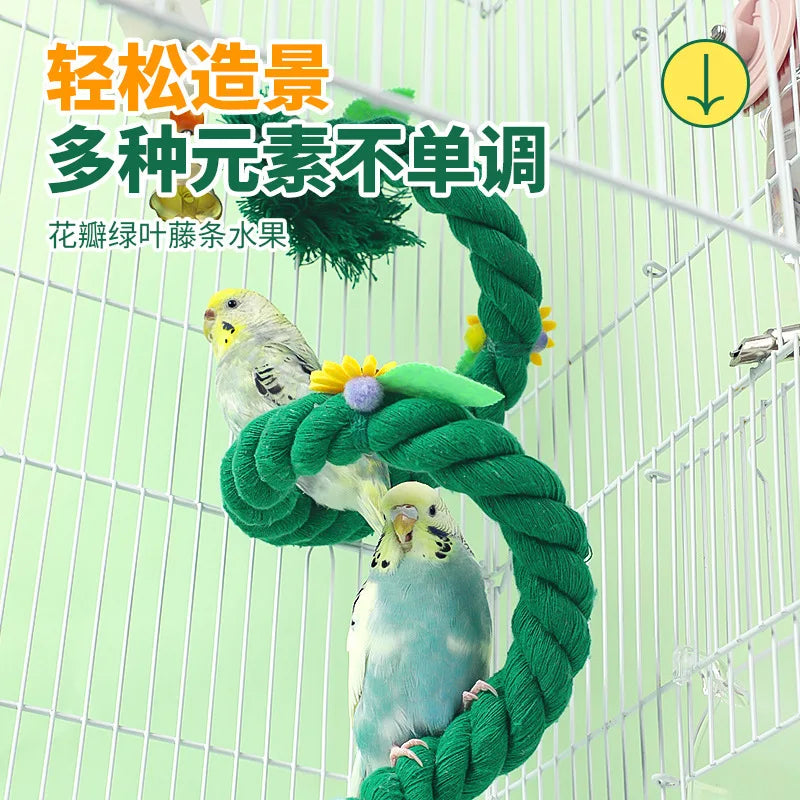 Bird Spiral Rope Perch Bird Rope Swing Perch Bird