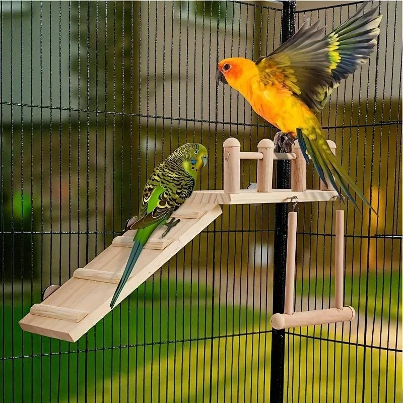 Bird Perches Platform Swing Climbing Ladder Toy