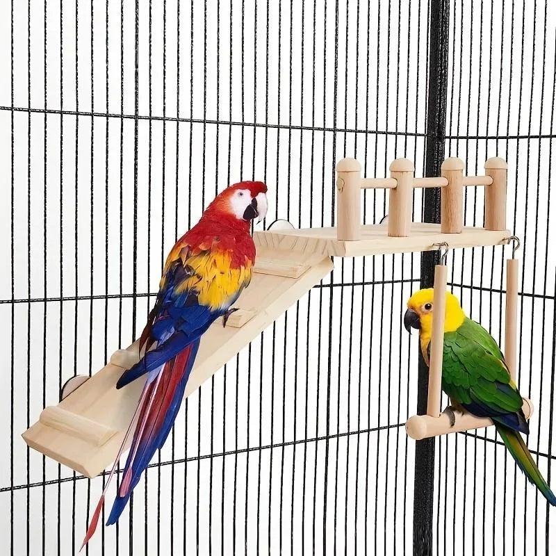 Bird Perches Platform Swing Climbing Ladder Toy