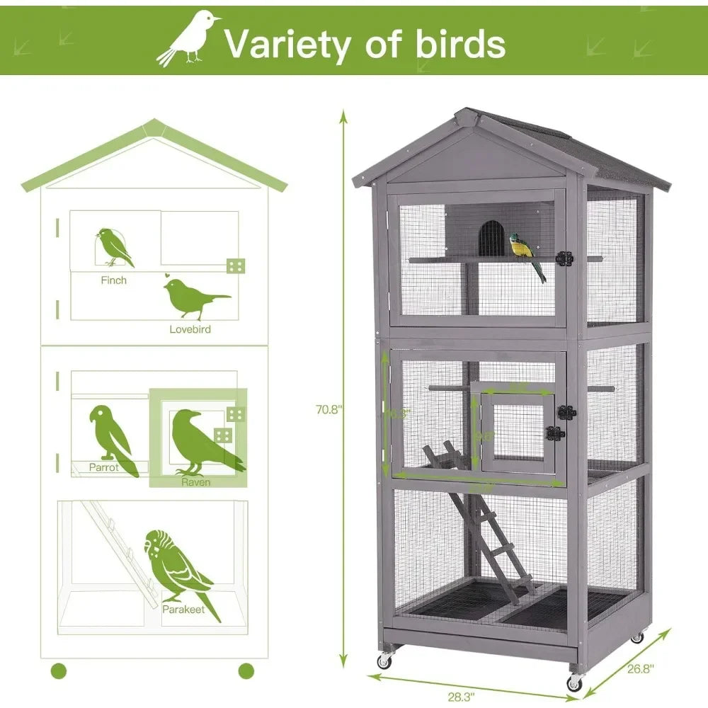 Bird Cage, Equipped with A Game Rack, Habitat, and Bird's Nest