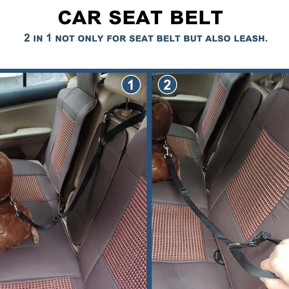 Pet Car Seat Belt Nylon Lead Leash Backseat Safety Belt Adjustable Dogs Harness Collar Pet Accessories
