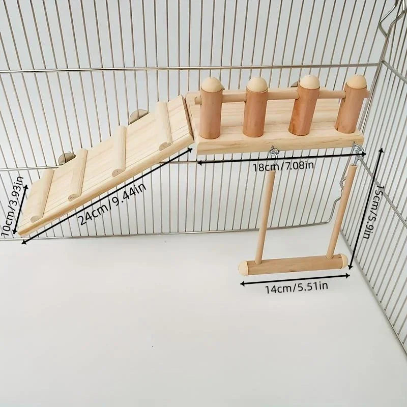 Bird Perches Platform Swing Climbing Ladder Toy