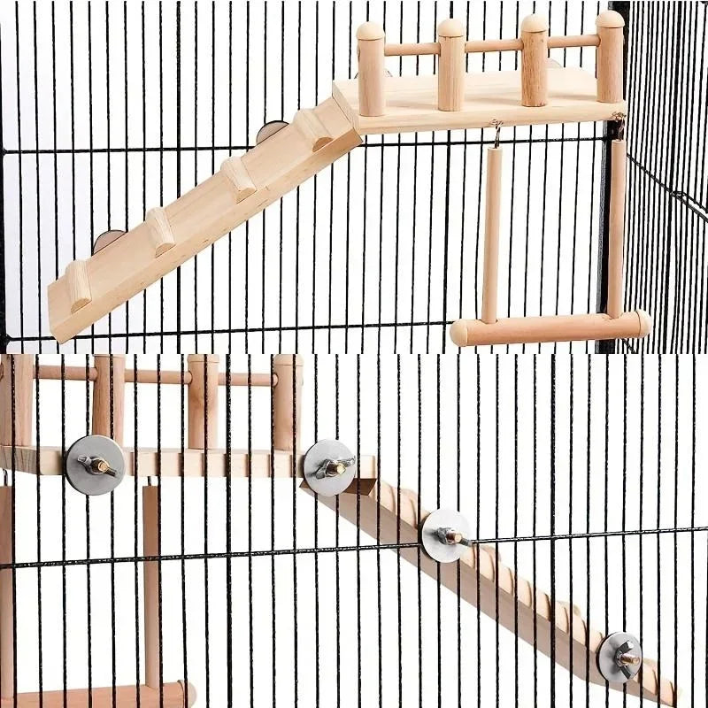Bird Perches Platform Swing Climbing Ladder Toy