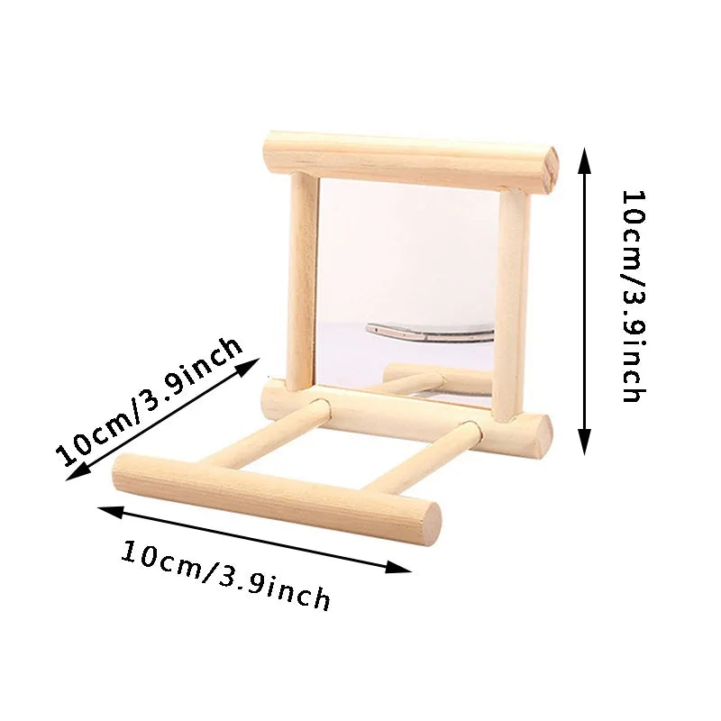Bird Swing Toy Wooden Parrot Perch Stand