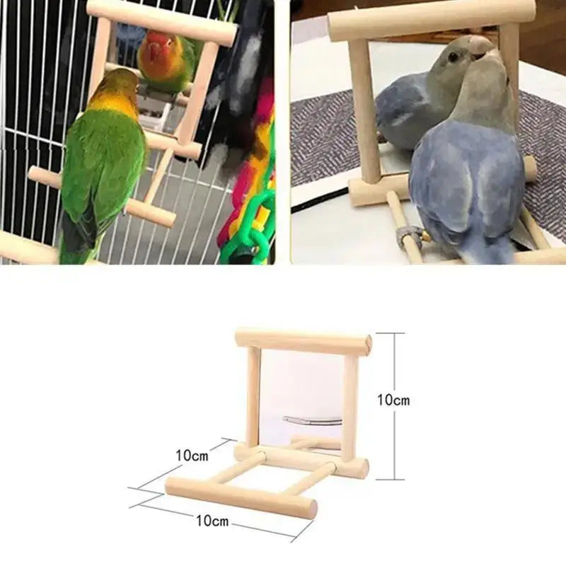 Bird Swing Toy Wooden Parrot Perch Stand