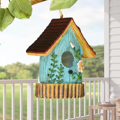 Hangable Bird Houses For Outside Resin Hand Carved Outdoor Bird Nest