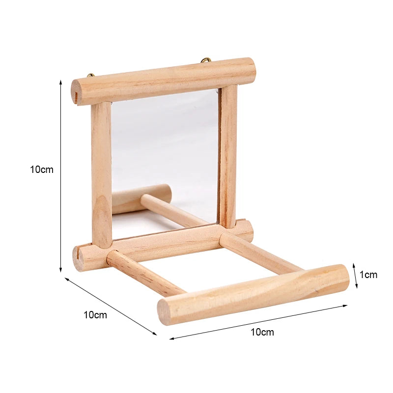 Bird Mirror Wooden Interactive Play Toy