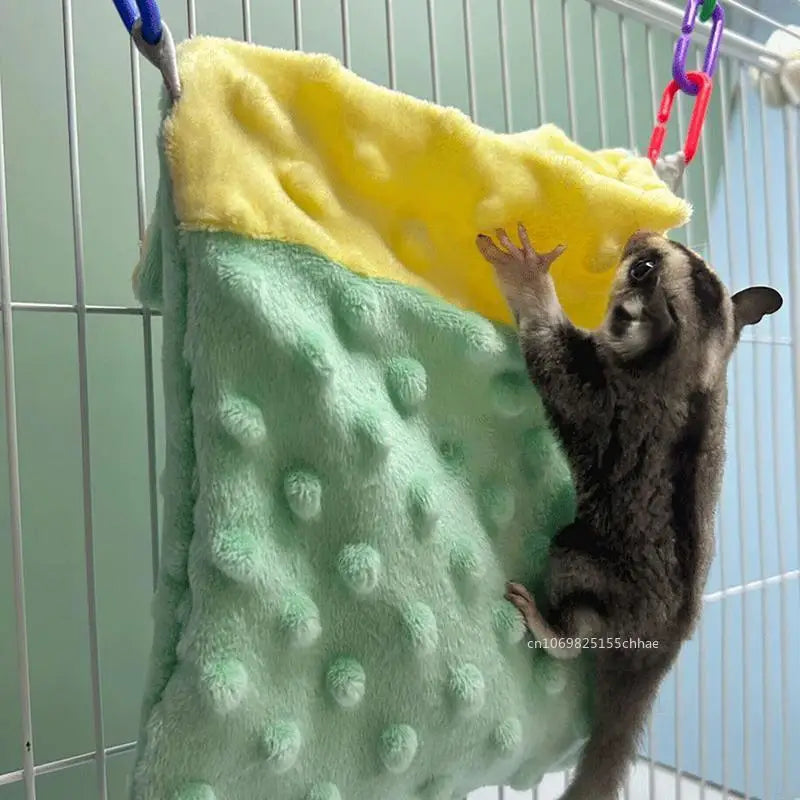 Warm Sugar Glider Hanging Hammock Swing Bag Small Pet Hamster Sleeping Bed