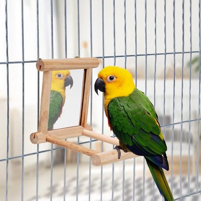 Bird Mirror Wooden Interactive Play Toy