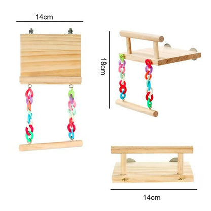 Wooden Parrot Perch Toy Platform Parrot Playstand Play
