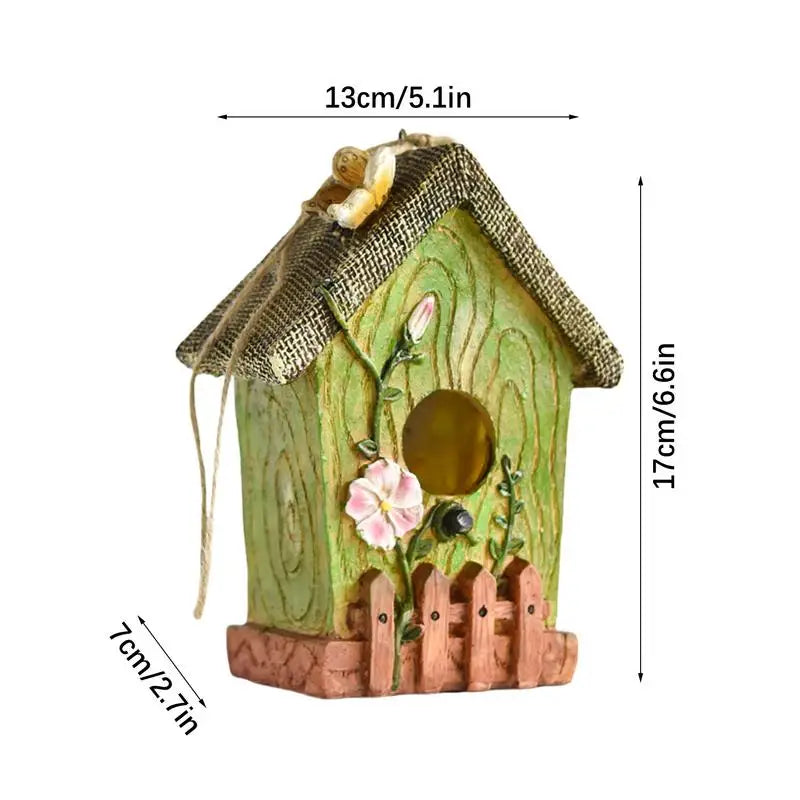 Hangable Bird Houses For Outside Resin Hand Carved Outdoor Bird Nest