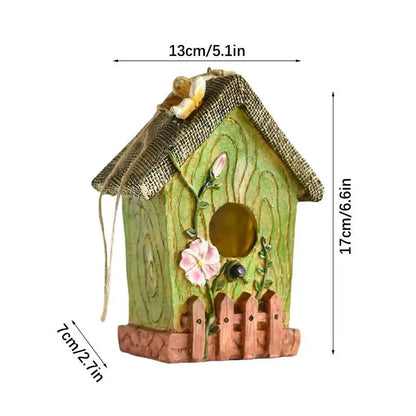 Hangable Bird Houses For Outside Resin Hand Carved Outdoor Bird Nest