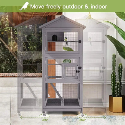 Bird Cage, Equipped with A Game Rack, Habitat, and Bird's Nest