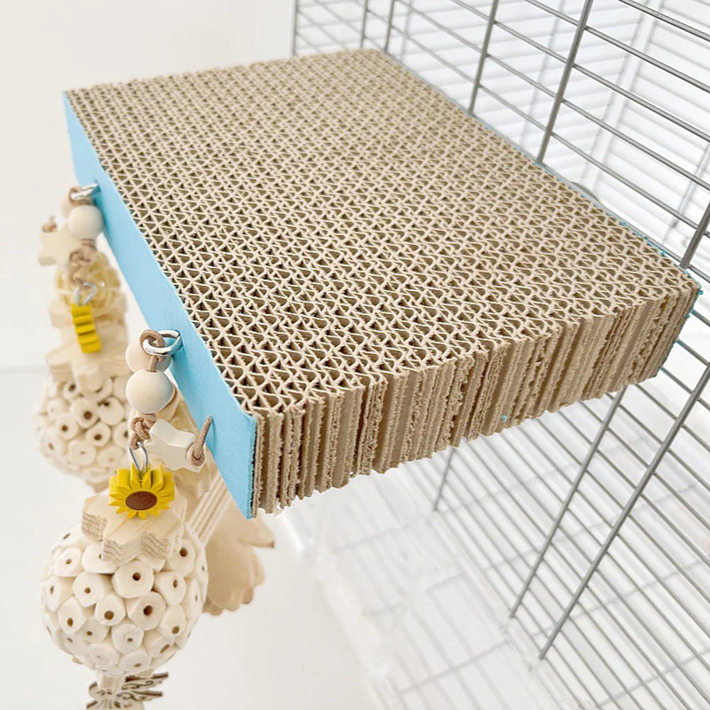 Birds Chewing Toys Parrots Cardboard Platform Playground Paw Grinding Stand Climbing Ladder For Parakeet Cockatiel Perch