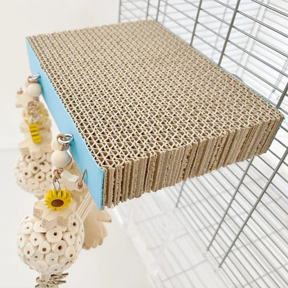 Birds Chewing Toys Parrots Cardboard Platform Playground Paw Grinding Stand Climbing Ladder For Parakeet Cockatiel Perch