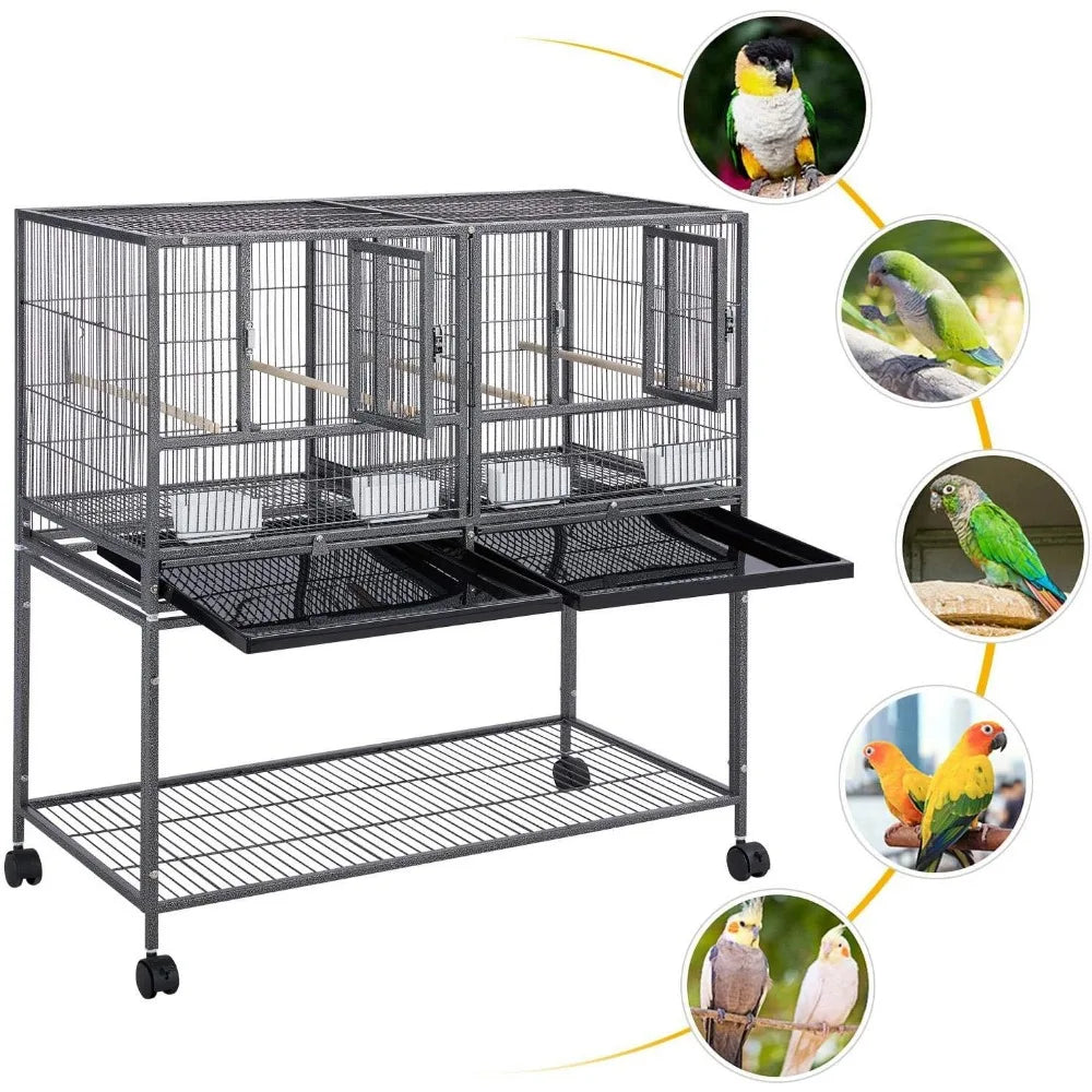 Bird Cage, 41.5 "stackable Separation, Canary Parrot Cage for Breeders