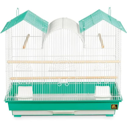 Triple Roof Cockatiel Cage, Blue and White