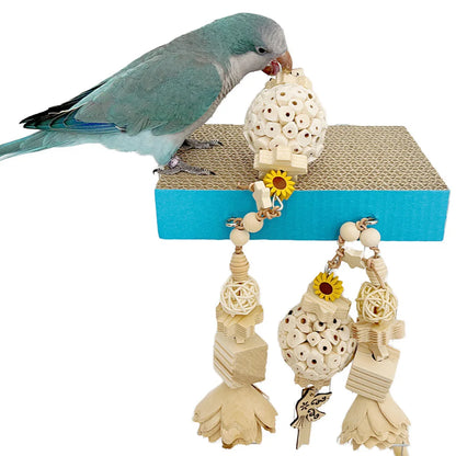 Birds Chewing Toys Parrots Cardboard Platform Playground Paw Grinding Stand Climbing Ladder For Parakeet Cockatiel Perch