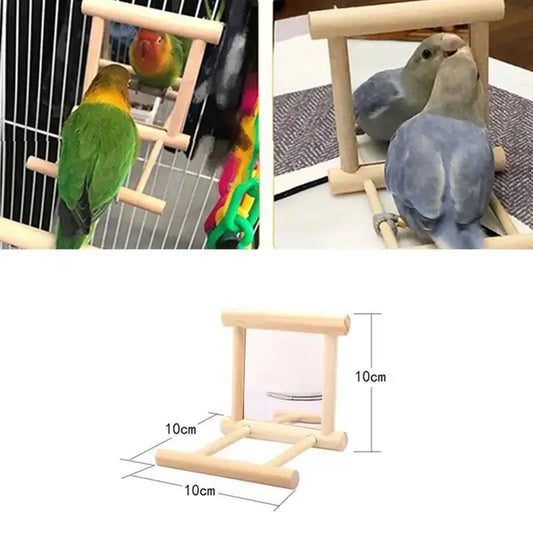 Bird Swing Toy Wooden Parrot Perch Stand